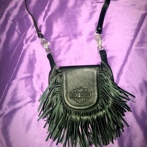 Harley Davidson black fringe purse